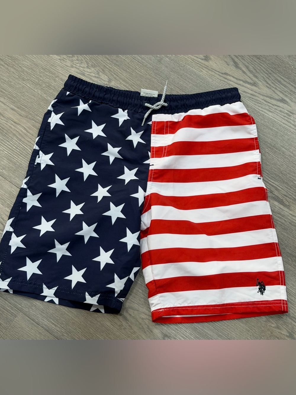 U.S. Polo Assn. Boys Swim Trunks Board Shorts XL 14-16 USA Flag Patriotic